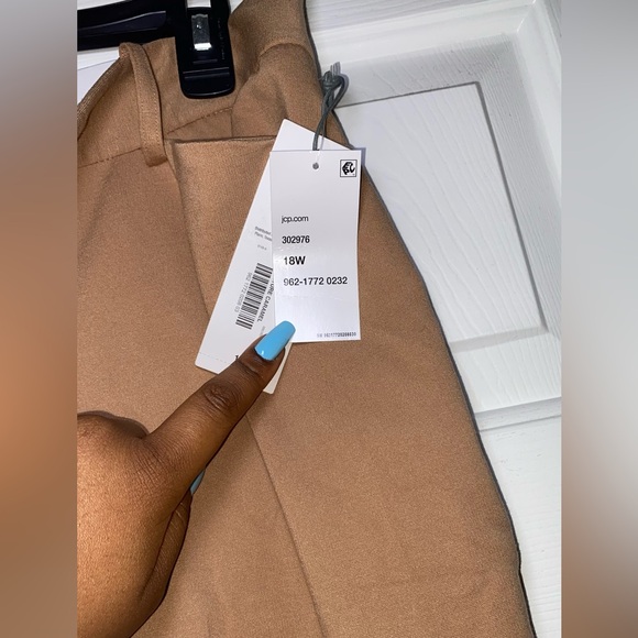 Women’s Plus Liz Claiborne Pants Emma Ankle Length Mid-Rise Signature Caramel - Picture 5 of 10